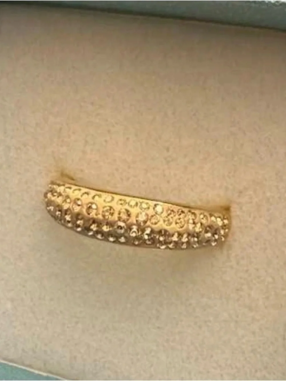 SET of 2 Touchstone Crystal LUNA rings size 8 pave crystals gold and rhodium NIB